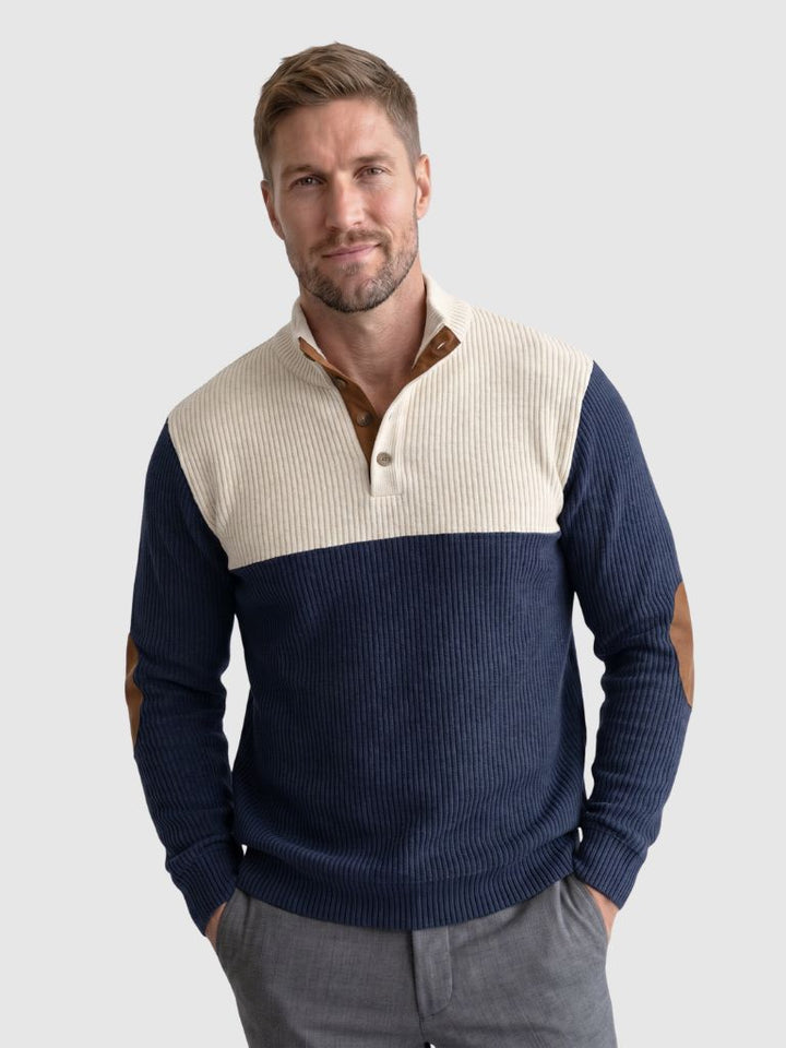 High Collar Corduroy Retro Pullover