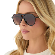 Tosca II Sunglasses — Black + Brown Gradient