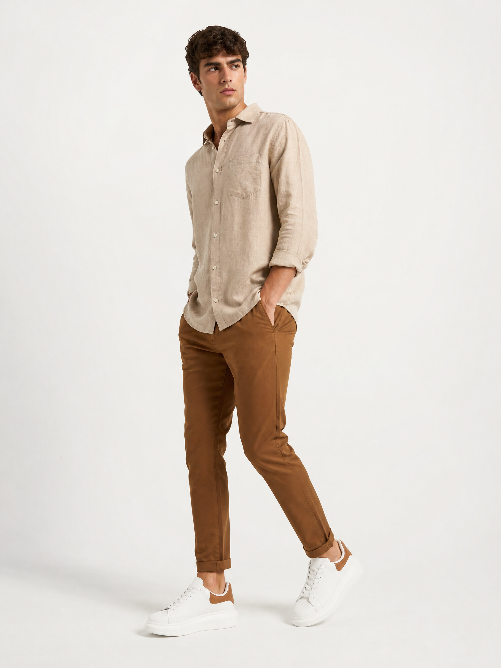 Oversized Sneaker White Caramel