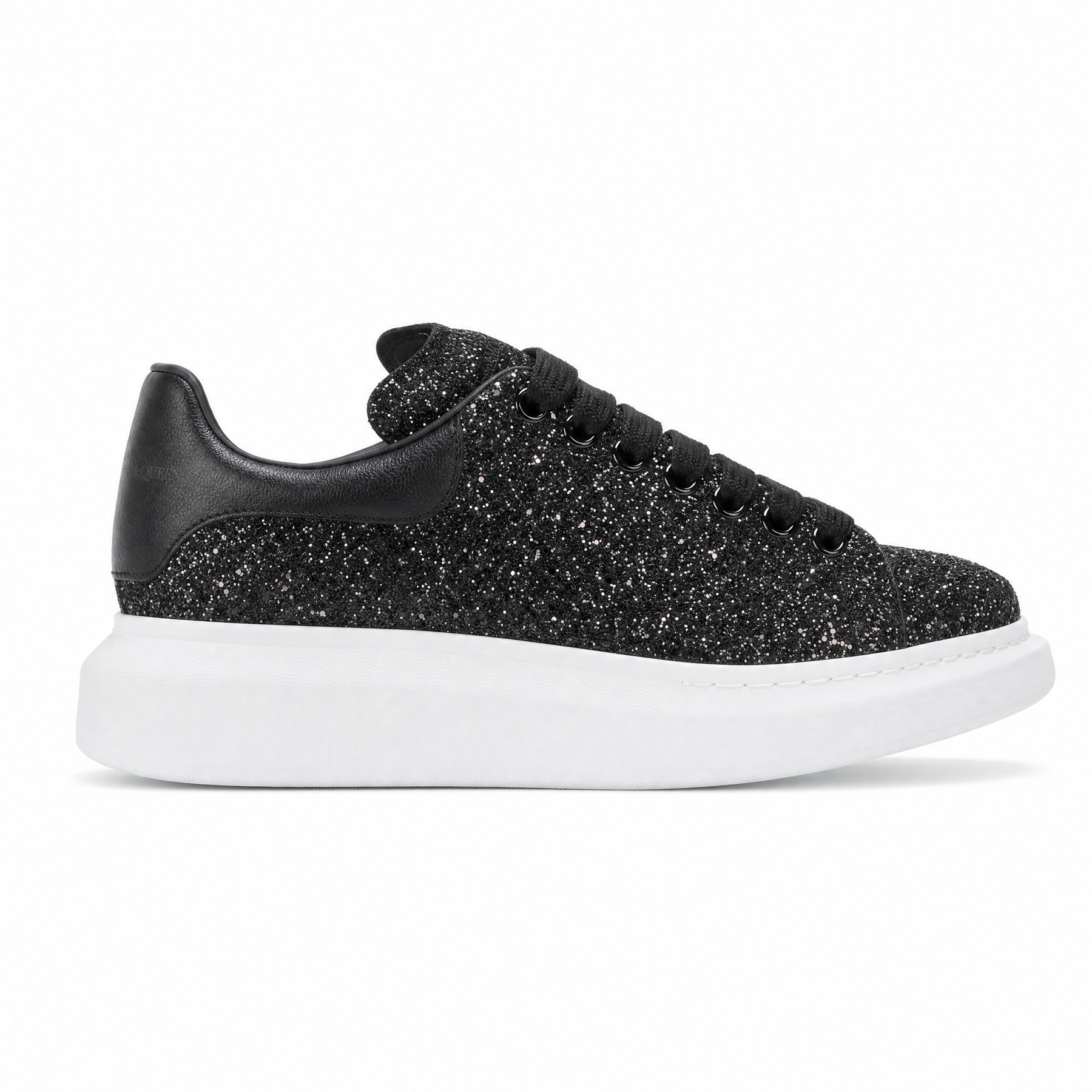 Oversized Sneaker Black Glitter White Sole