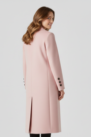 Women Coat with Lapel Collar and Button Closure