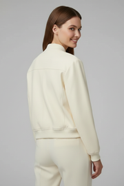 Women's Cropped Bomber Jacket with Snap Buttons
