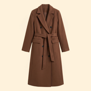 Women's Coat with Double-Breasted Button Front for Winter