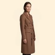 Women's Coat with Double-Breasted Button Front for Winter
