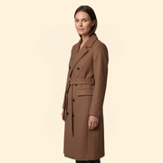 Women's Coat with Double-Breasted Button Front for Winter