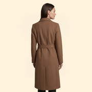 Women's Coat with Double-Breasted Button Front for Winter