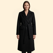 Women's Coat with Double-Breasted Button Front for Winter