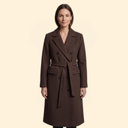 Women's Coat with Double-Breasted Button Front for Winter