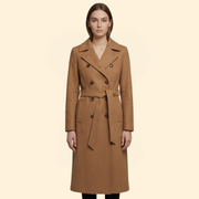 Women's Coat with Double-Breasted Button Front for Winter