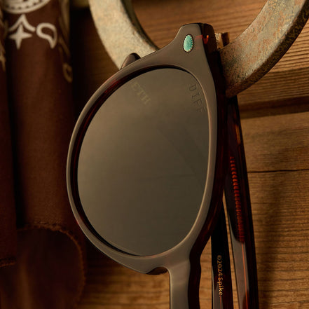 Beth Sunglasses — Warm Sequoia Tortoise + Montana Sky Polarized