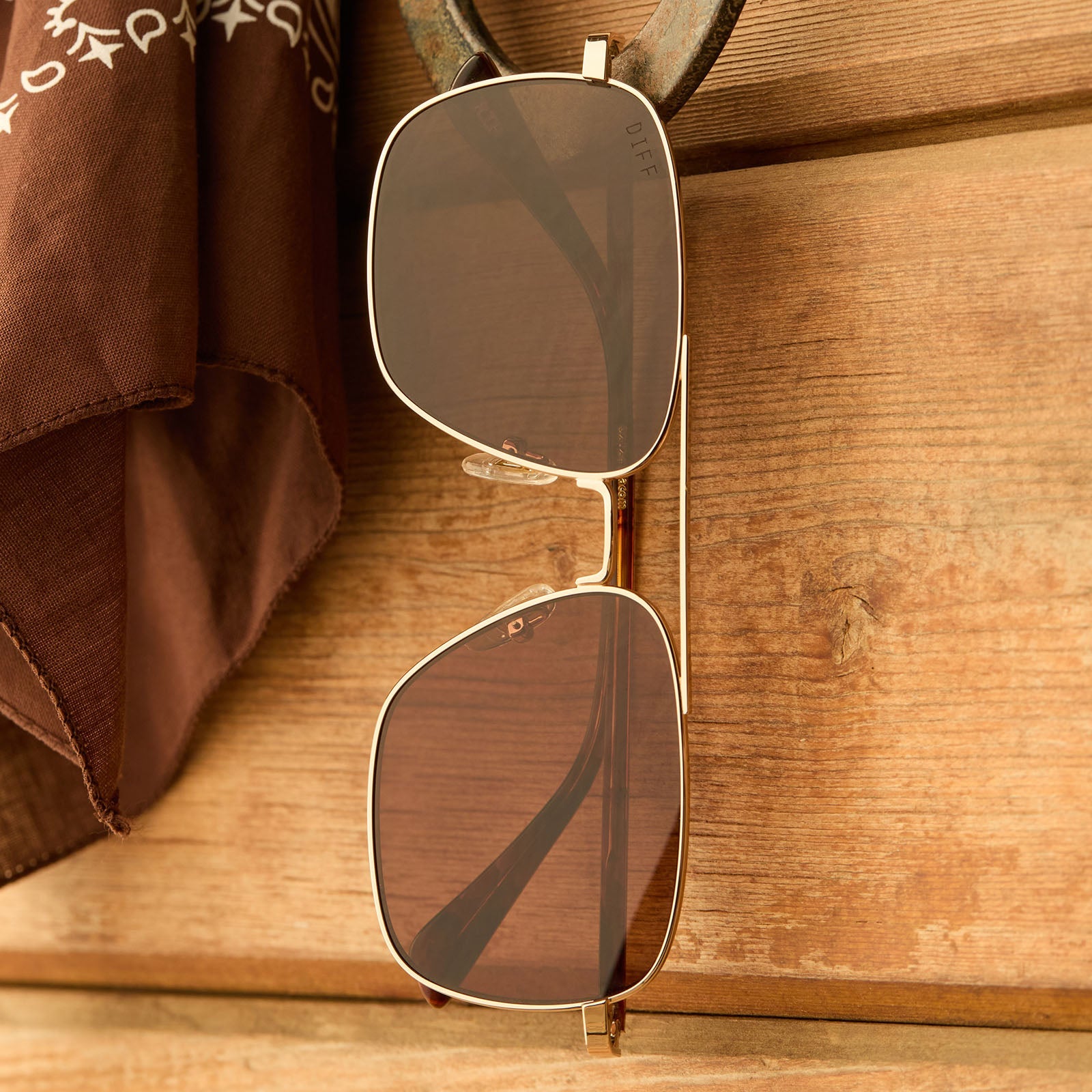 Rip Wheeler Sunglasses — Western Gold + Marbled Brown Polarized