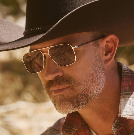 Rip Wheeler Sunglasses — Western Gold + Marbled Brown Polarized