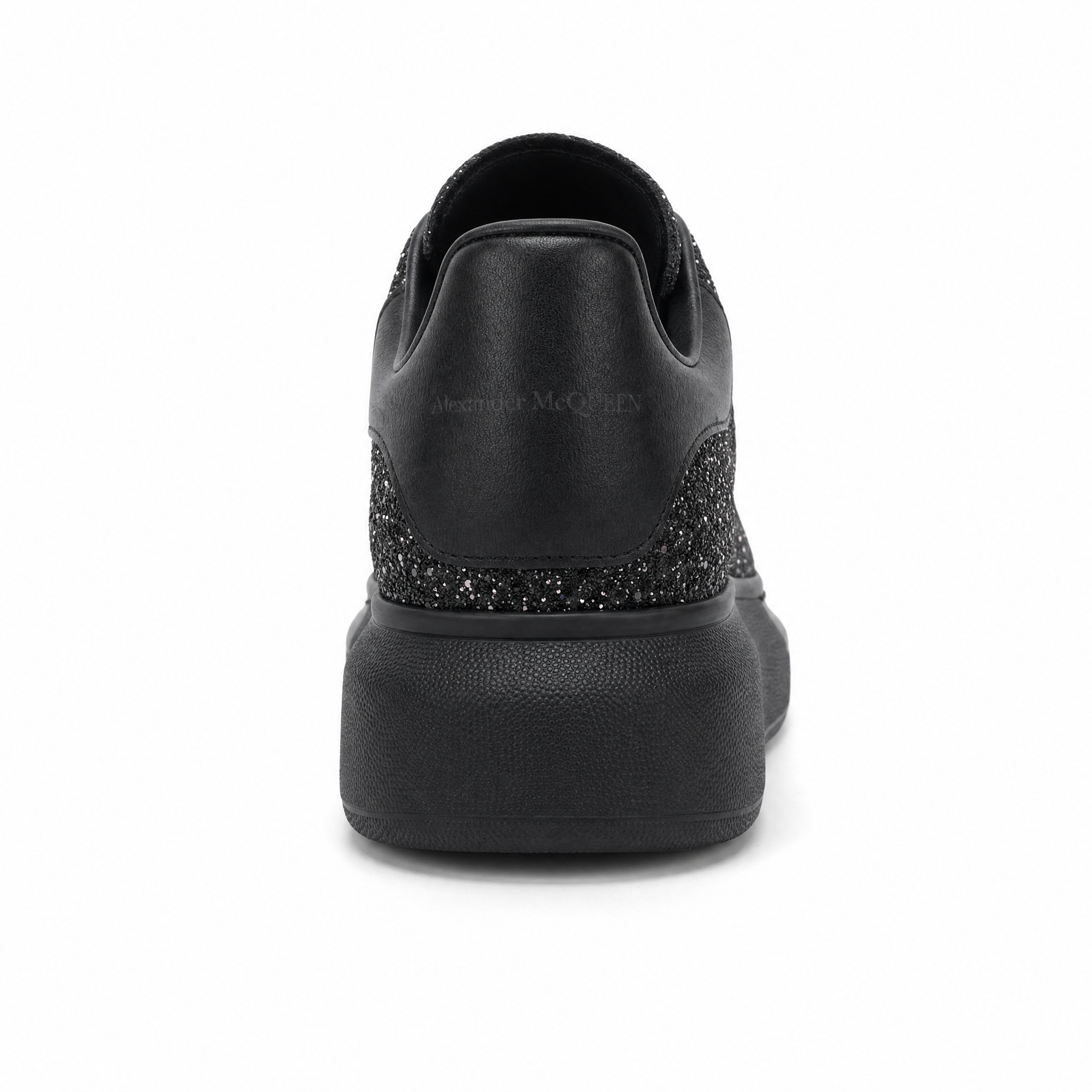 Oversized Sneaker Triple Black Glitter