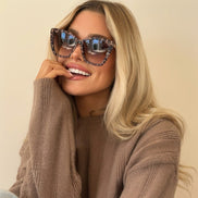 Becky II Sunglasses — Leopard Tortoise + Brown Gradient