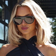 Morgan Sunglasses — Black + Brown Polarized