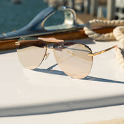 Tahoe Sunglasses — Brushed Gold + Gold Mirror