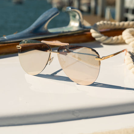 Tahoe Sunglasses — Brushed Gold + Gold Mirror