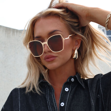 Donna III Sunglasses — Gold + Brown Gradient Polarized