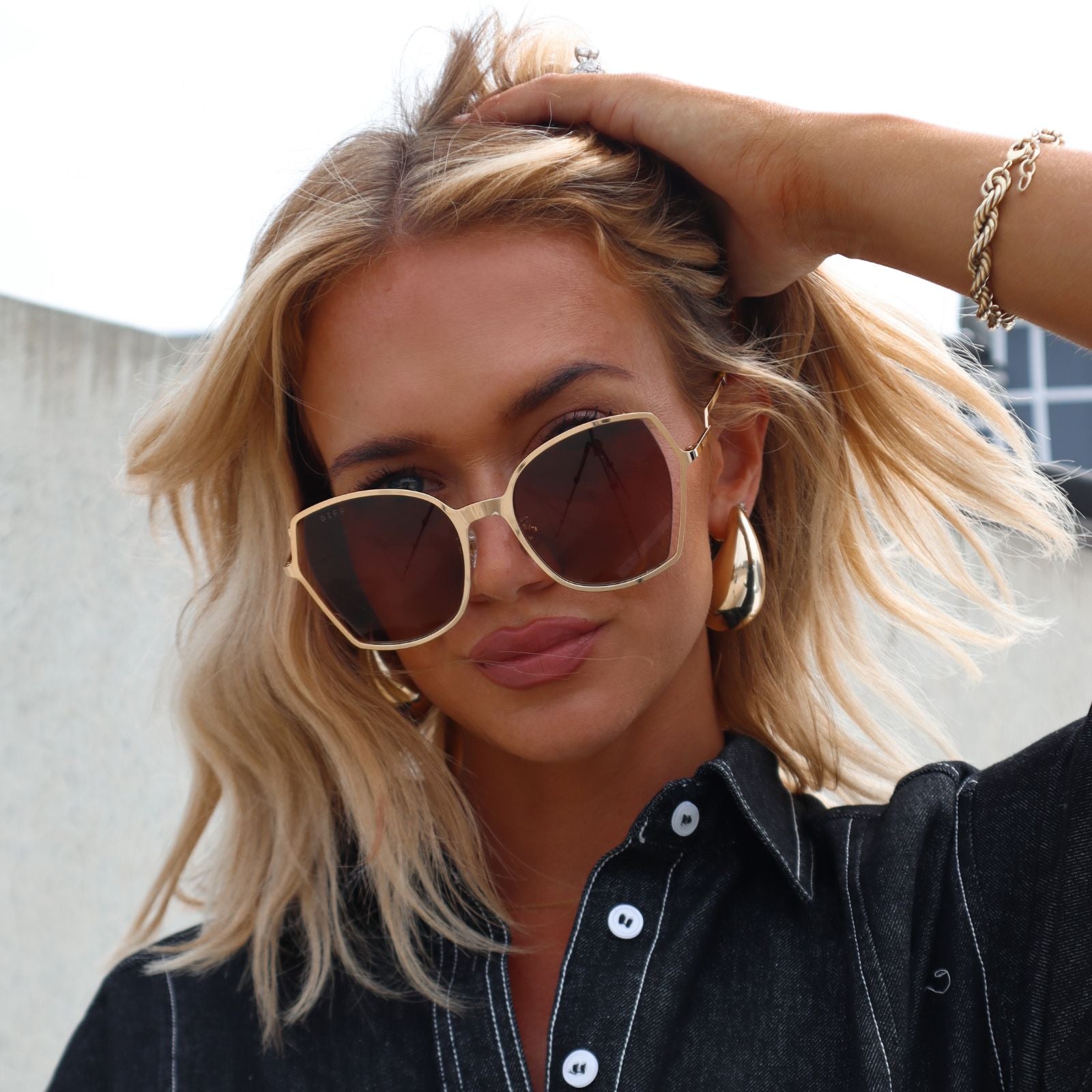 Donna III Sunglasses — Gold + Brown Gradient Polarized