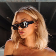 Indy Sunglasses — Black + Grey Polarized