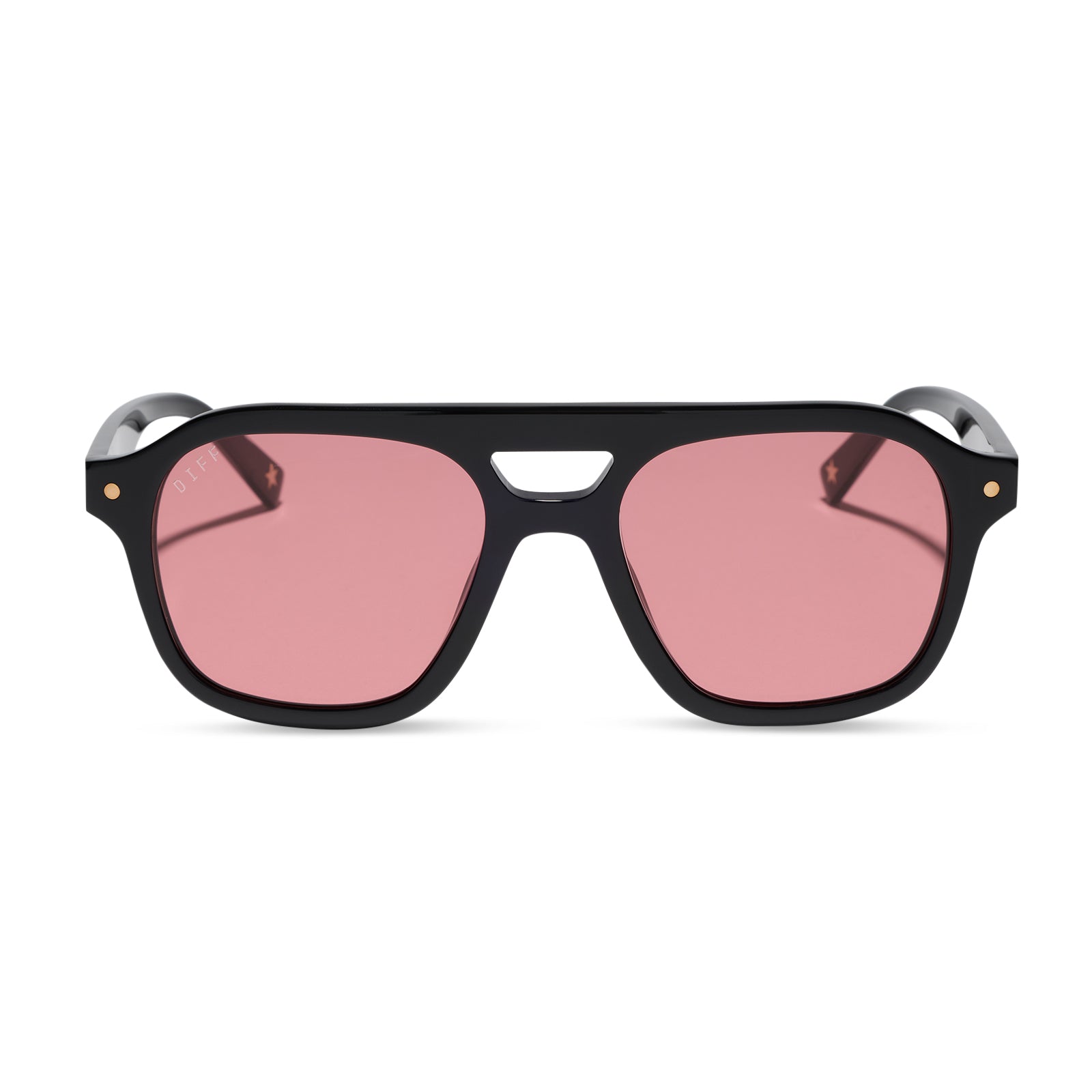 The Coast Sunglasses — Black + Red Tint