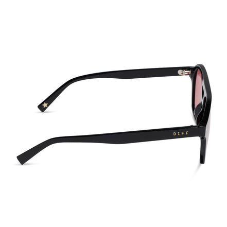 The Coast Sunglasses — Black + Red Tint