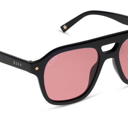 The Coast Sunglasses — Black + Red Tint