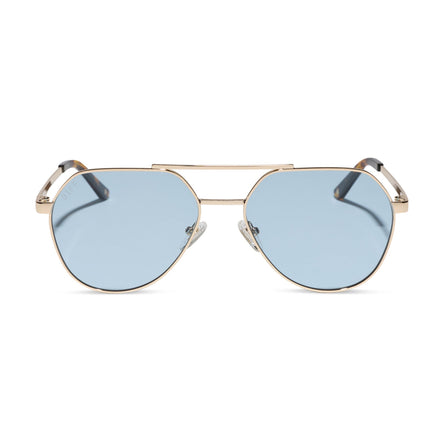 The Reserve Sunglasses — Gold + Blue Tint