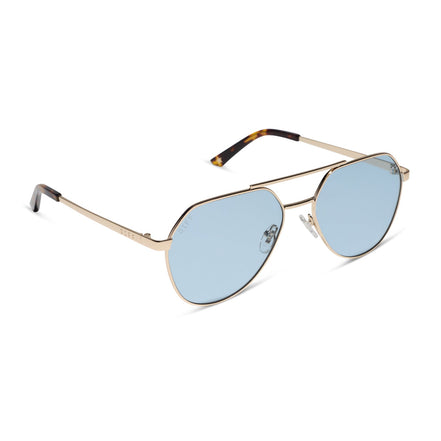 The Reserve Sunglasses — Gold + Blue Tint