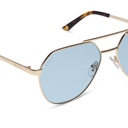 The Reserve Sunglasses — Gold + Blue Tint