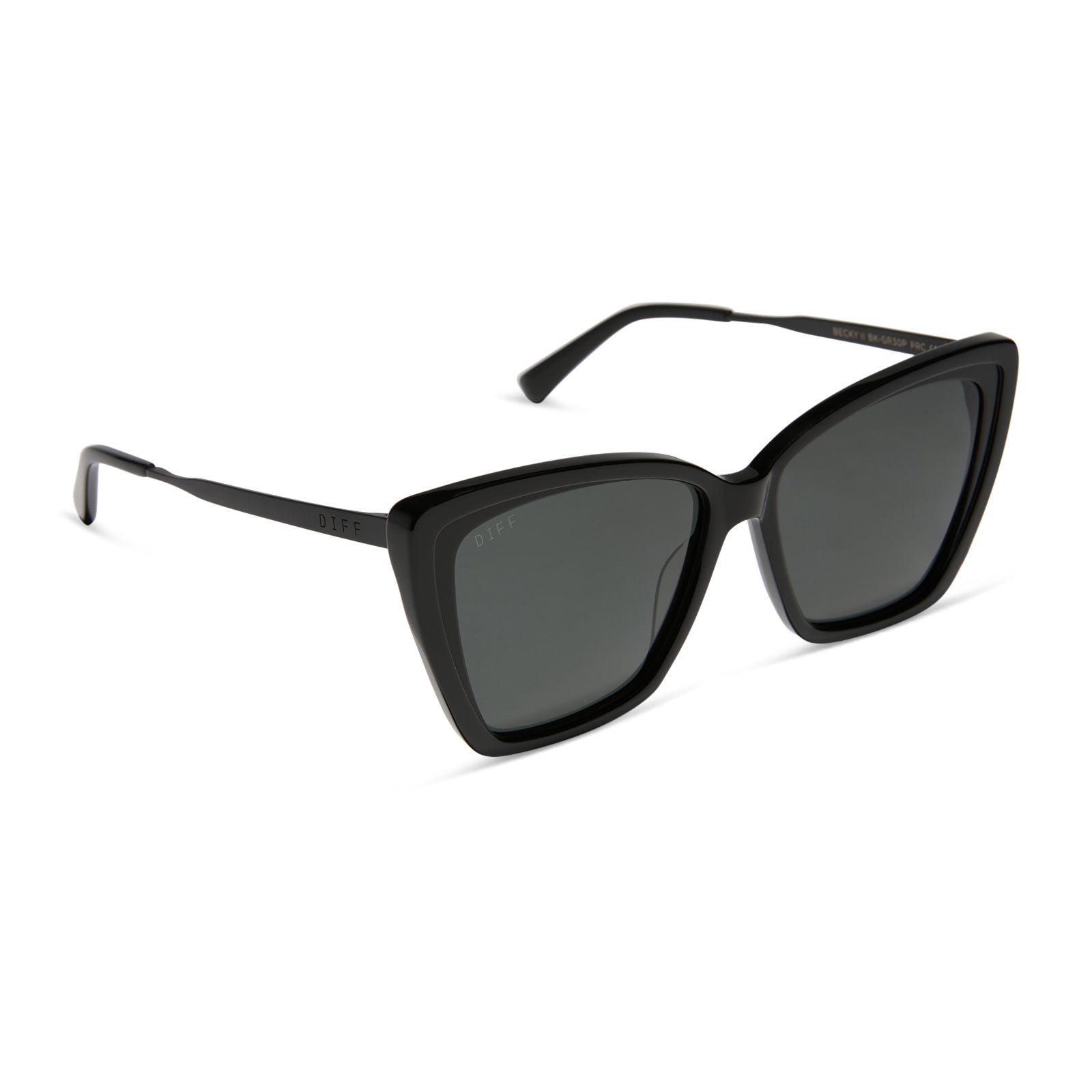 Becky II Sunglasses — Black + Dark Smoke Polarized