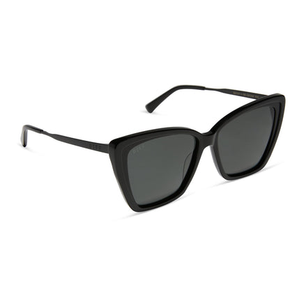 Becky II Sunglasses — Black + Dark Smoke Polarized