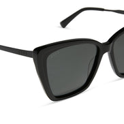 Becky II Sunglasses — Black + Dark Smoke Polarized