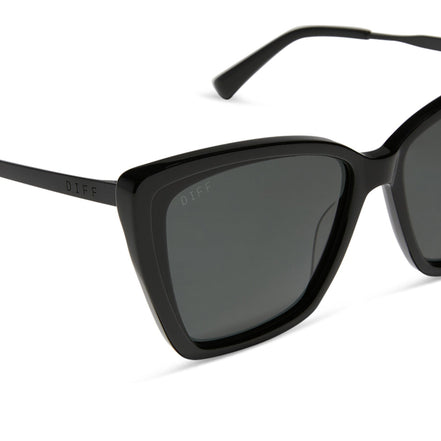 Becky II Sunglasses — Black + Dark Smoke Polarized