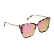 Becky II Sunglasses — Cream Tortoise + Pink Mirror