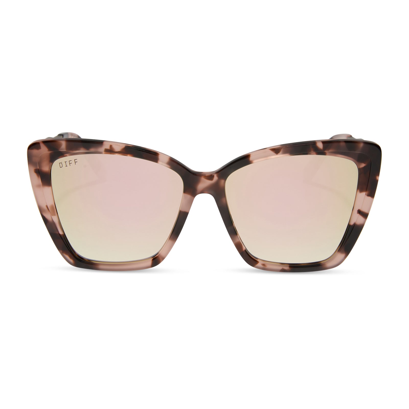 Becky II Sunglasses — Himalayan Tortoise + Taupe Mirror Polarized