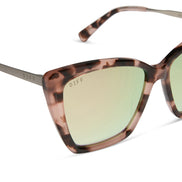 Becky II Sunglasses — Himalayan Tortoise + Taupe Mirror Polarized