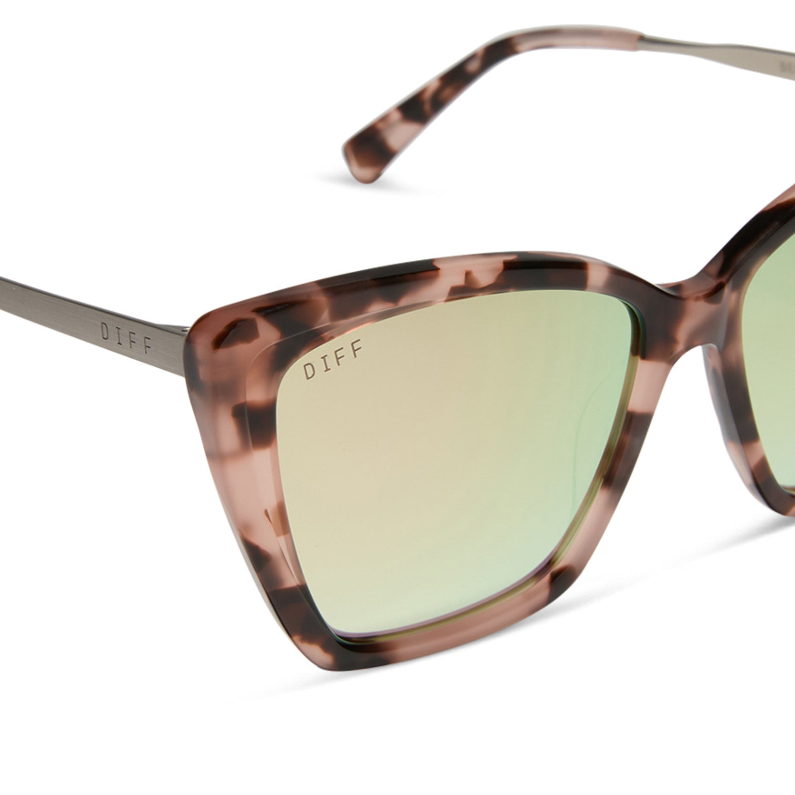 Becky II Sunglasses — Himalayan Tortoise + Taupe Mirror Polarized