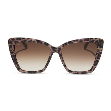 Becky II Sunglasses — Leopard Tortoise + Brown Gradient