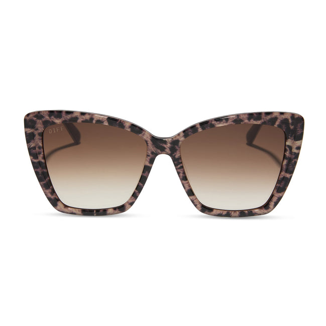 Becky II Sunglasses — Leopard Tortoise + Brown Gradient
