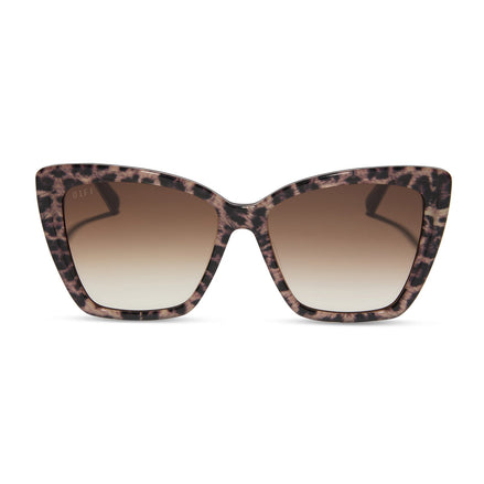 Becky II Sunglasses — Leopard Tortoise + Brown Gradient