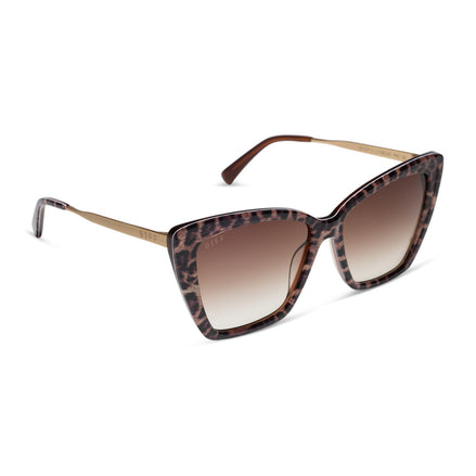 Becky II Sunglasses — Leopard Tortoise + Brown Gradient