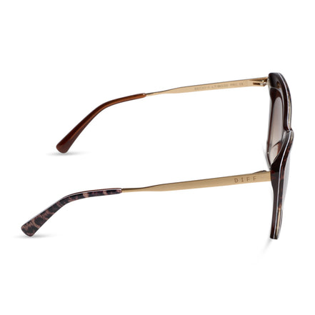 Becky II Sunglasses — Leopard Tortoise + Brown Gradient