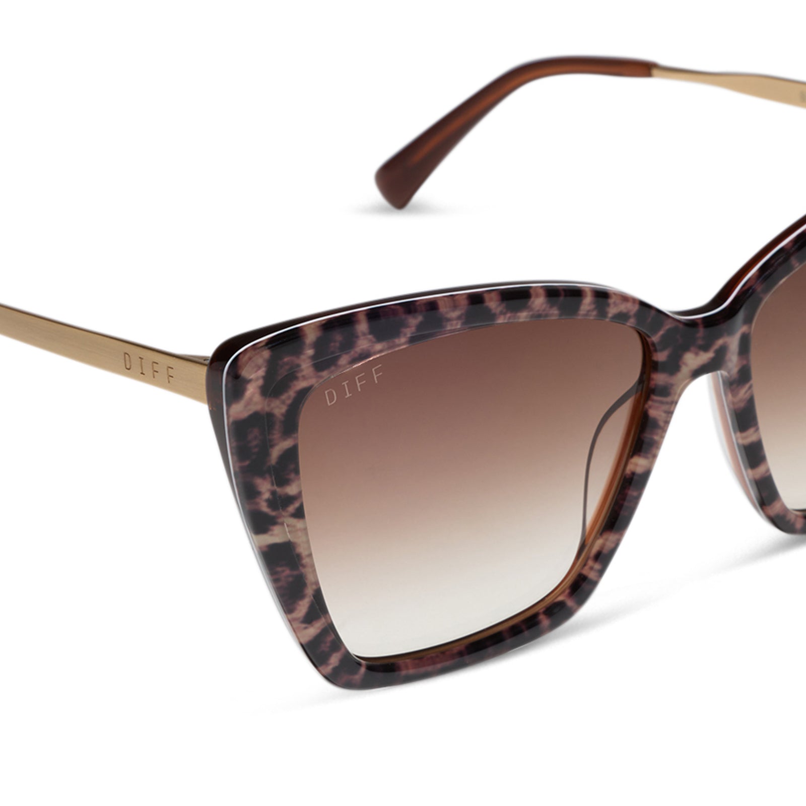 Becky II Sunglasses — Leopard Tortoise + Brown Gradient