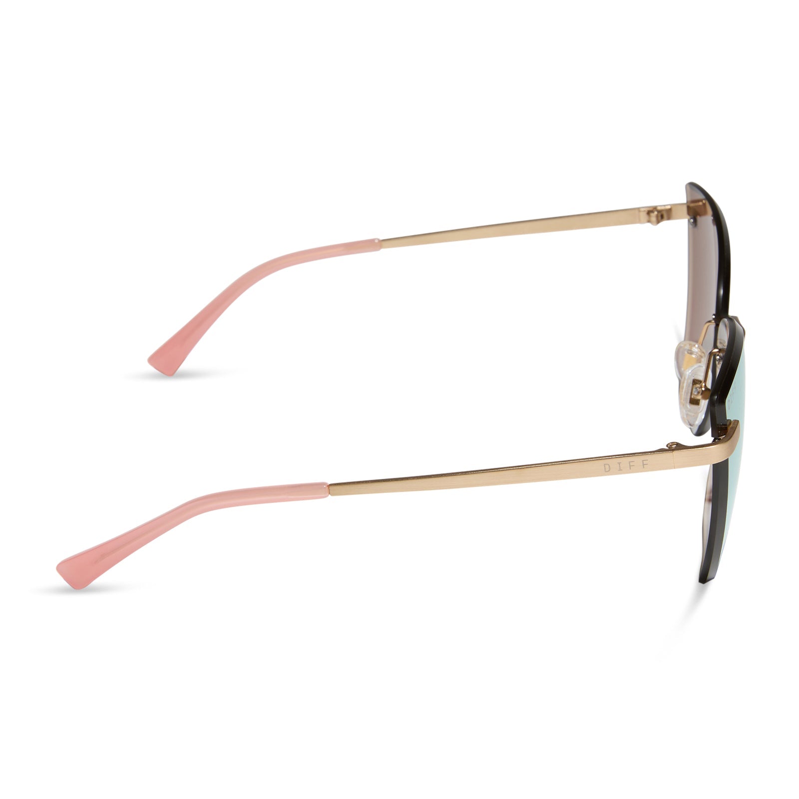 Becky V Sunglasses — Brushed Gold + Cherry Blossom Mirror