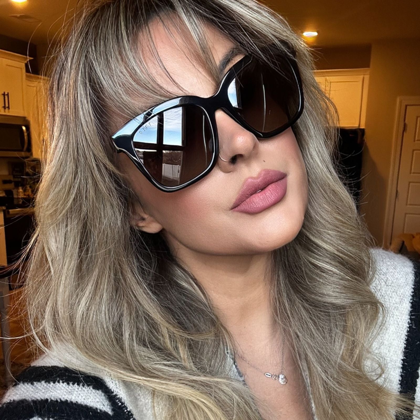 Bella Sunglasses — Black + Twilight Gradient Polarized