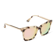 Bella Sunglasses — Cream Tortoise + Pink Mirror