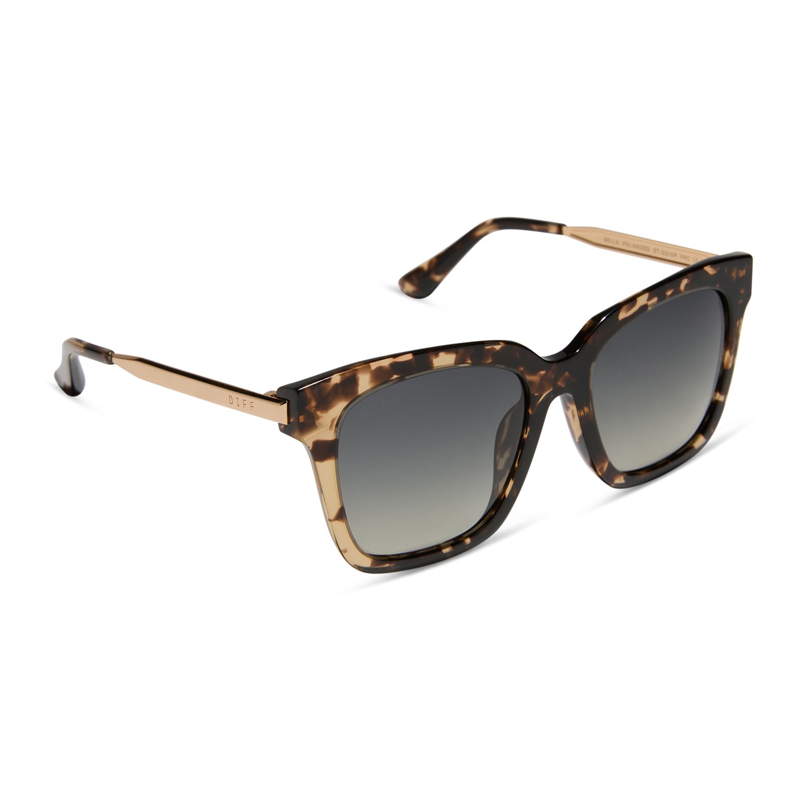 Bella Sunglasses — Espresso Tortoise + Grey Gradient Polarized