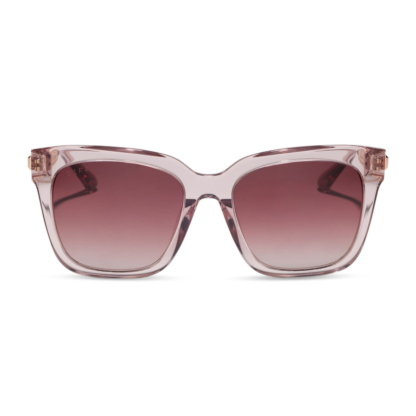 Bella - Light Pink Crystal + Wine Gradient Sunglasses