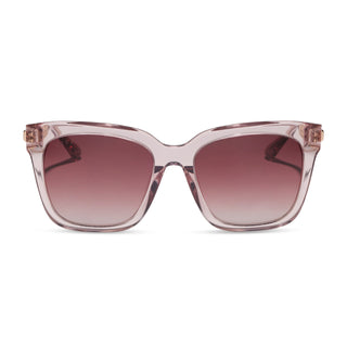 Bella - Light Pink Crystal + Wine Gradient Sunglasses